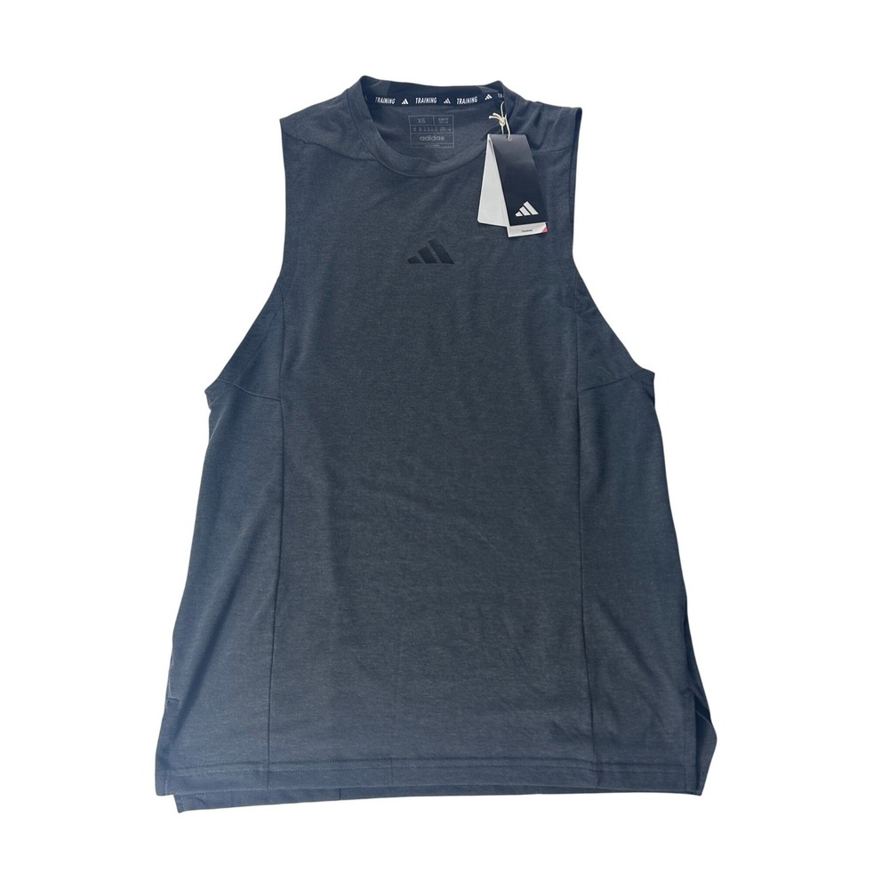 Adidas Mens D4T Tank Top Grey Slim Fit Training Muscle Tee IS3819 Size XS NEW